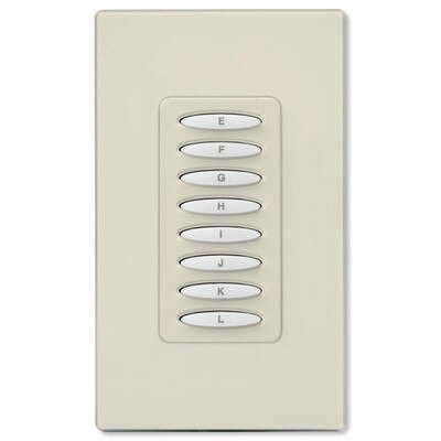 PCS PulseWorx UPB Wall Controller, Load Relay, 8A, 8 Button, Light Almond